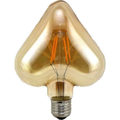 Lampadina led a filamento vintage retro e27 4 watt lampada decorativa ambra cuore 350 lumen (1/2)