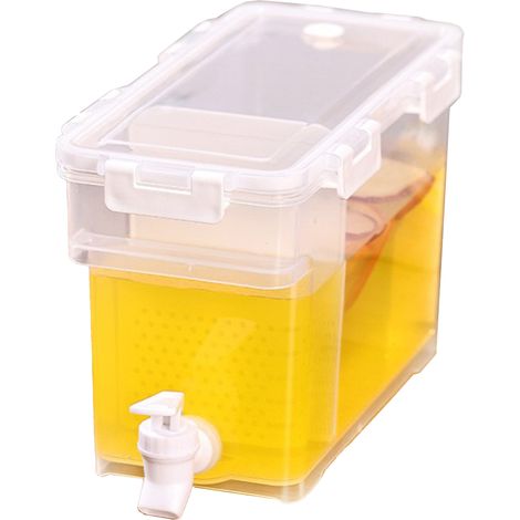 Carafe eau froide plastique alimentaire 3,5L blanche lunaire avec robinet grande capacité idéale réfrigérateur jus infusion (1/4)