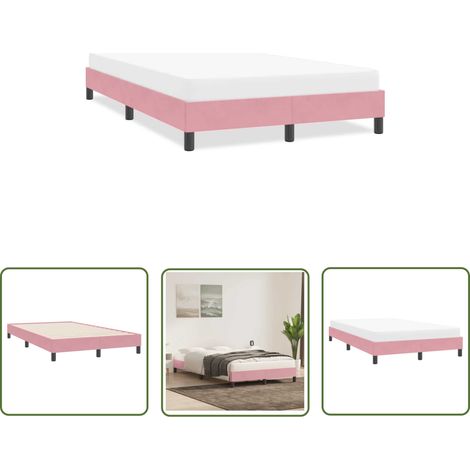 vidaXL Bettgestell ohne Matratze Rosa 120x220 cm Samt (1/5)