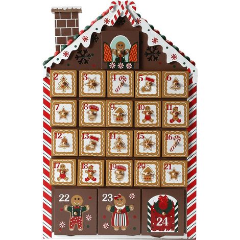 Calendrier de l'Avent en bois avec 24 tiroirs numérotés pour cadeau de vacances, surprise, festival, célébration (1/5)