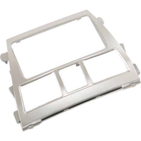 2-DIN-Autoradioblende, Armaturenbrettrahmen, CD-Panel, silberne Zierleiste als Ersatz für Vios, Belta und Yaris (1/5)