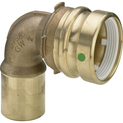 Coude à 90 degrés avec SC Geopress 9616.1TW en laiton rouge 42x50 mm