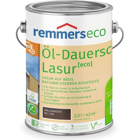 Remmers Öl-Dauerschutz-Lasur [eco] palisander, 2,5 Liter, Öko Holzlasur für innen und außen, ökologisch, nachhaltig, vegan, bienenverträglich