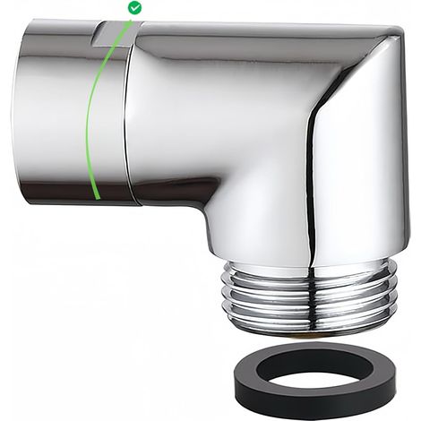 Duschwinkeladapter aus massivem Messing, 135°, G1/2"-Anschluss, schwenkbar und 90° – verchromt