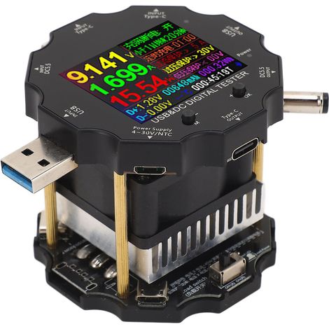 USB-Tester 65W Bluetooth Digitales Spannungs-, Strom-, Leistungs-, Widerstands- und Kapazitätsmessgerät 3,6–32V (1/5)