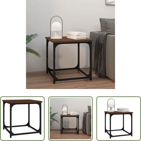 vidaXL Table d'appoint Chêne marron 40x40x40 cm Bois d'ingénierie (1/5)