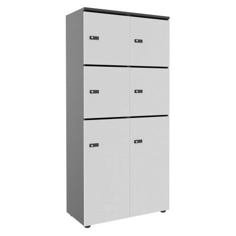 Casier flexycaz 8 cases carbone 2 x 4 cases l 80 x p 42 x h 173,5 + pass - 4 portes individuelles + 2 doubles - Blanc - Maxiburo