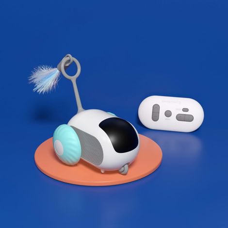 Jouet Chat Interactif, Souris avec Télécommande, Jouet Souris électrique 2 Modes Rechargeable USB, Intelligent pour Chat (Bleu)