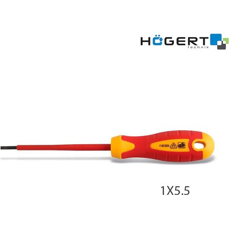 Destornillador Plano 1x5.5x125 1000V hogert