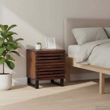 vidaXL Mesitas de noche 2 uds madera maciza de mango 40x34x46 cm (1/5)