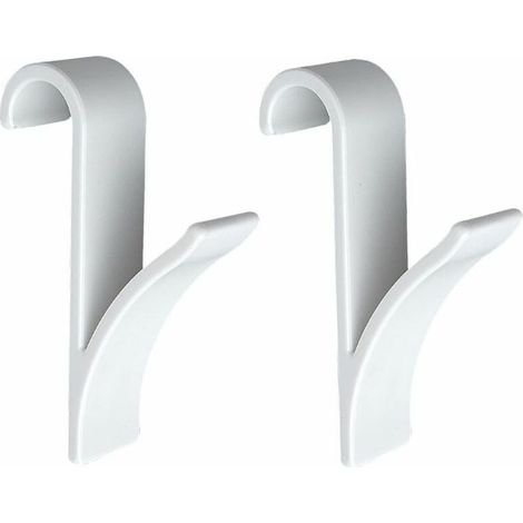 Crochet radiateur, Crochet radiateur sèche serviette, plastique blanc, Lot de 2, (1/4)