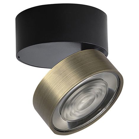 Hole Applique/Plafonnier Noir/Bronze LED 7W IP20 3000K CRI90 - Applique et plafonnier orientable en aluminium - Groupe Rossini (1/5)