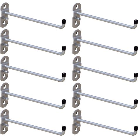 ADB Werkzeughalter 10x mit senkrechten Hakenende d=6mm L=200mm Lochwand Hakenset (1/3)