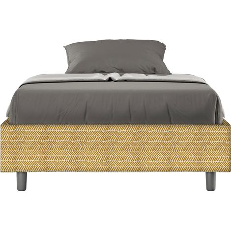 Letto 1 Piazza e Mezzo Sommier 120x190 cm Senza Rete Azelia Aragona 3 Giallo (1/5)