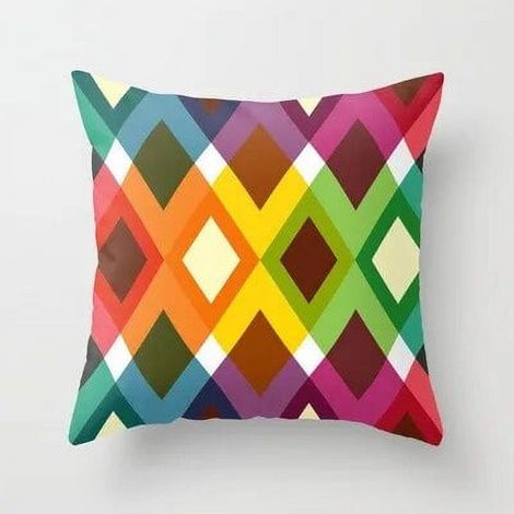 Taie D'oreiller Coton Linen Motif Géométrique Abstrait Usage Intérieur Extérieur 40x40 cm (1/5)