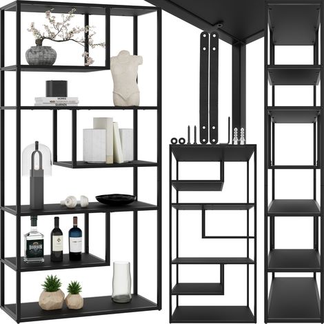 Étagère avec 6 compartiments look industriel réglable en hauteur (1/5)