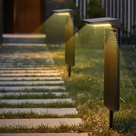 JOYINLED 2er-Set Solar-Wege- und Gartenleuchten – Wasserdichte Außenbeleuchtung, warmweiß (3000 K) – Ideal für Gehwege, Pfade, Hinterhöfe und Gärten. (1/5)