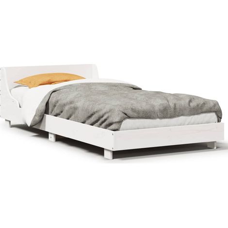 Maison Exclusive - Cadre de lit sans matelas blanc 90x190 cm bois de pin massif