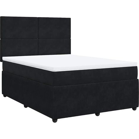 Maison Exclusive - Boxspringbett mit Matratze Schwarz 140x200 cm