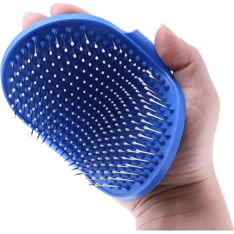 Brosse à picots en caoutchouc à main pour chiens et chats - Brosse de toilettage pour chiens en perte de poils - Brosses pour le toilettage des grands et petits chiens (1/5)