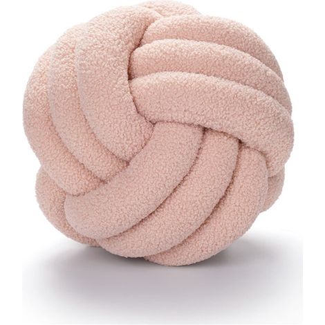 Coussin Boule Rose Sakura 22 cm de Diamètre, Coussin Décoratif au Design Nœud Doux, Déco Moderne et Élégante pour Canapé et Chambre (1/5)