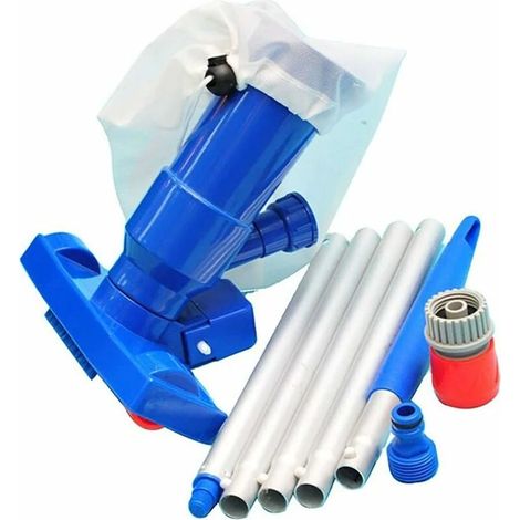 Aspirateur de piscine avec filet, kit d'aspirateur de piscine, mini aspirateur de piscine à jet avec 5 manches, accessoires de nettoyage de piscine (1/5)