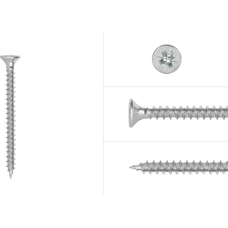 Spanplattenschrauben Verzinkt 4 x 45 mm Pozidrive Vollgewinde -