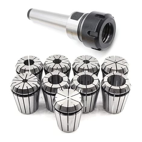 M12 MK3 ER32 Mandrin à pince + ER32 Jeu de 9 pinces de serrage 2-20 mm pour fraiseuses, en acier à ressort de qualité supérieure MT3 ER32 M12 Collet Chuck ER32 Spring Collets Set (1/5)