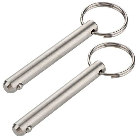 Lot de 2 longues goupilles à dégagement rapide, diamètre 9,5 mm, longueur utile 61 mm, longueur totale 76 mm, en acier inoxydable 316, goupille supérieure Bimini, matériel marin (1/5)