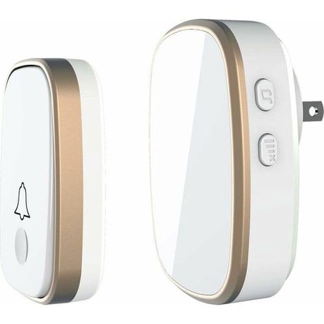 Sonnette sans fil, aucun câblage requis, longue distance, bonne qualité sonore, volume suffisamment fort, sonnette flash domestique sans fil, facile à installer (1 pièce) (1/5)