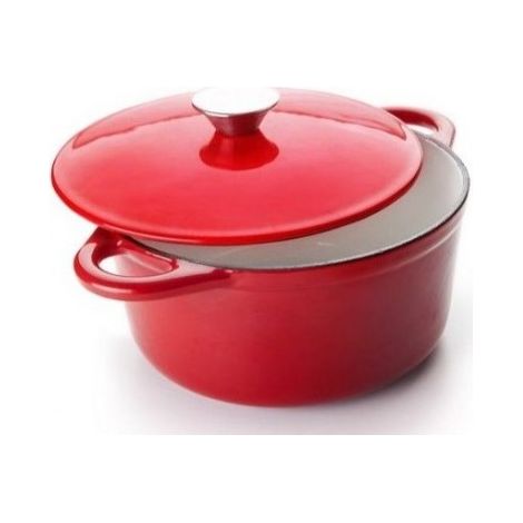 Cocotte Redonda Ibili 725924R Hierro Fundido 24cm 3.9L Roja