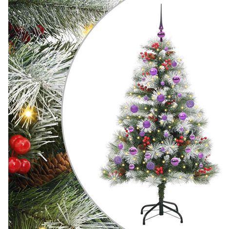 Artificial Christmas Tree Green and white 150 cm vidaXL