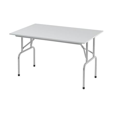 Tables pliantes plateau gris clair L 120 x P 80 cm - Rico - piétement aluminium (1/2)