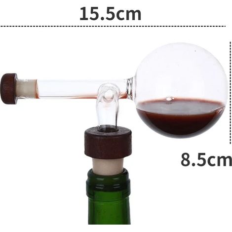 Aérateur à vin rouge transparent en forme de pêche (rond), verseur de bouteille de vin, bec verseur rapide, dispositif de déshydratation pour verres (1/5)