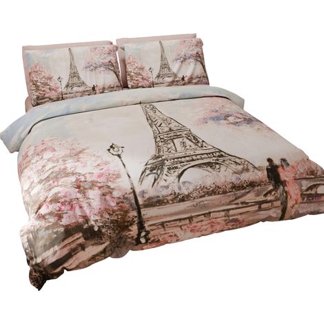 Housse de Couette 1 Place 150x200 cm 1 Taie 50x80 cm Incluse, Parure en Microfibre Imprimée (1/5)