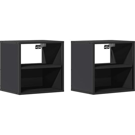 Comodini a Muro 2 pz Nero 40x31x39,5 cm vidaXL 105801 (1/5)