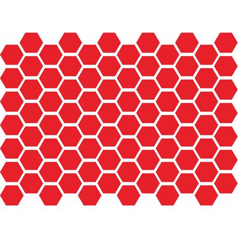 CCYKXA Lot de 1 Autocollant Réfléchissant, Noirs, pour Casque, Réflecteurs pour Vélo, Scooter, Poussette (Exagone),Rouge (1/5)