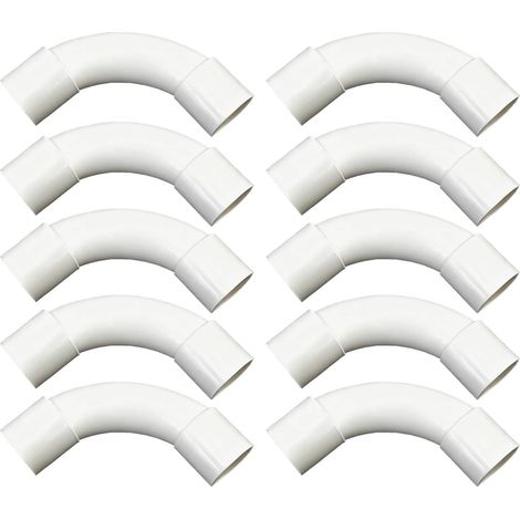 10pcs 20mm Tube Électrique Manchonné en PVC Coudes pour Tube Isolant 90 Degrés Connecteur Raccord de Tuyau Électrique Câble Canal Installation Murale (1/5)