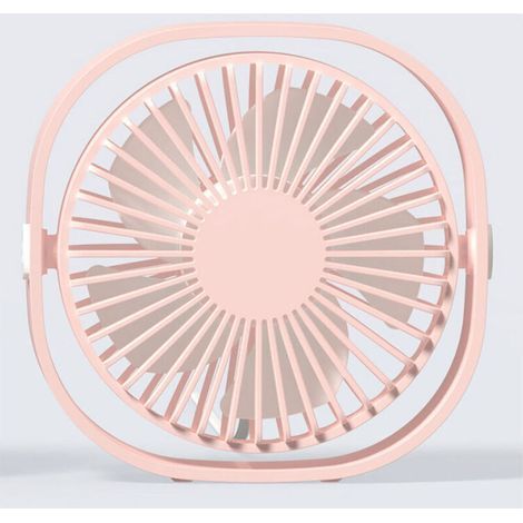 Petit ventilateur USB portable silencieux alimenté par USB uniquement (sans batterie), refroidissement, 3 vitesses, réglable, pivotant à 360°, pour la maison, le bureau, la chambre, Rose (1/5)