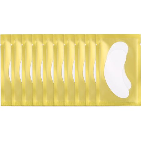 Pans hydrogel or collagène pour extensions de cils, 10 paires/lot, masque yeux doré anti-rides. (1/5)