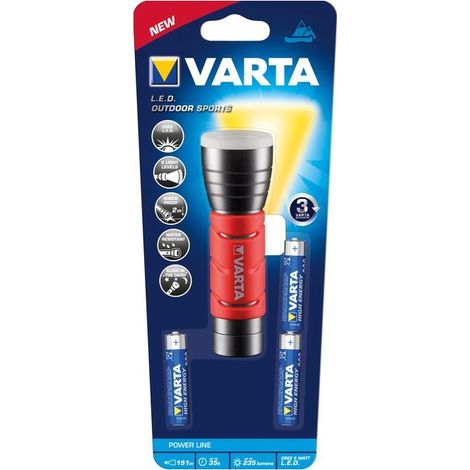Varta 17627101421 torcia nera rossa 235 lumen