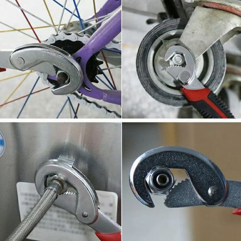 2 Stück Universal-Maulschlüssel aus Chrom-Vanadium-Stahl, multifunktional, 9–32 mm, selbstsichernd (1/5)