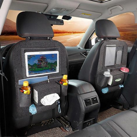 Auto-Rücksitz-Organizer aus Vliesstoff, 40 x 55 cm, waschbar, universelle Aufbewahrungstasche für Handyhalterungen