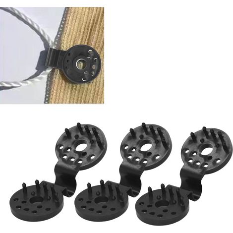 100 pièces de clips, crochets, boucles et attaches de fixation pour filet d'ombrage (noir) (1/5)