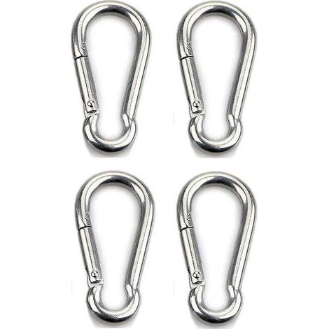 4pcs Mousqueton de Fixation pour Charges Lourdes, Sports, Chiens de Serrure, Hamac Balançoire, en Acier Inoxydable 304, 8mm Épaisseur (1/4)