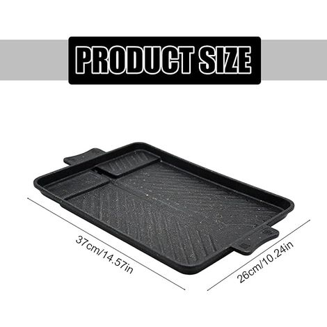 induction grill plate, cast iron grill plate, rectangular grill pan, camping gas stove grill accessory, grill plates for gas stove, grill plates (1/4)