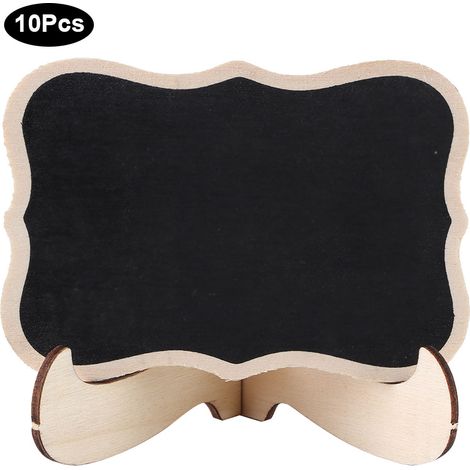 Lot de 10 tableaux noirs en bois pour loisirs créatifs, présentoirs, bureaux, messages et décorations de mariage (1/5)