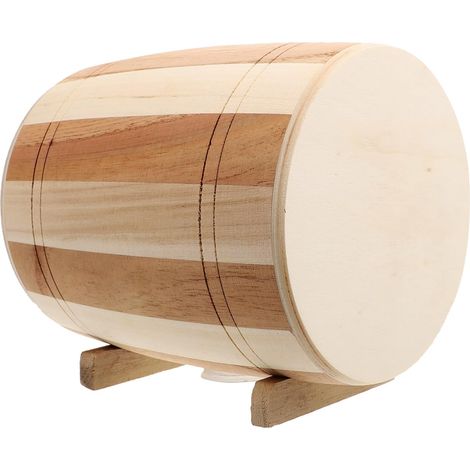 Tirelire en Bois Forme Tonneau de Vin Créative et Mignonne, 15x13,5 Cm, Facile à Entretenir Odeur, Décoration pour Bureau ou Maison (1/5)