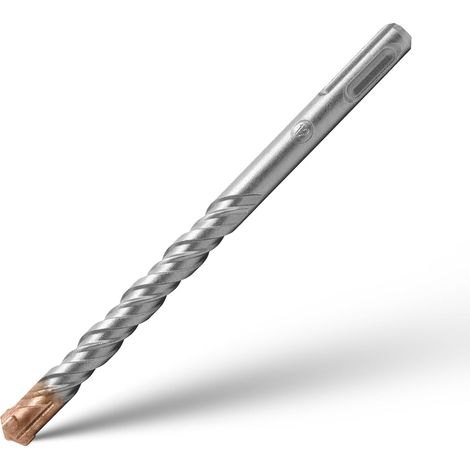 Foret SDS Plus Mèche à Béton 4 Pointes en Carbure Foret Carrelage à Percussion Électrique SDS Plus pour Perforateur Forets Transversaux Brique Pierre Naturelle Métal 12mm x 160mm (1/5)