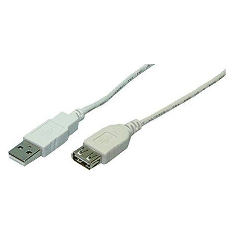 LogiLink USB Cable, USB 2.0, male/female, grey, 2,00M (CU0010) (1/5)